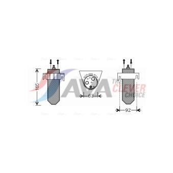 Filtre déshydratant, climatisation AVA QUALITY COOLING OEM 8200119657