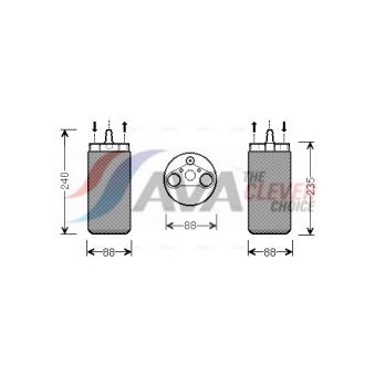 Filtre déshydratant, climatisation AVA QUALITY COOLING RTD453 pour RENAULT LAGUNA 1.6 - 103cv