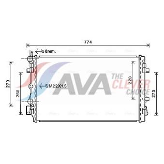 Radiateur, refroidissement du moteur AVA QUALITY COOLING SA2021