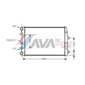 Radiateur, refroidissement du moteur AVA QUALITY COOLING OEM 5Z0121253A