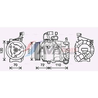 Compresseur, climatisation AVA QUALITY COOLING OEM 6R0820803D