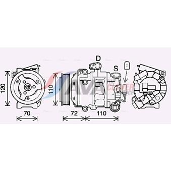 Compresseur, climatisation AVA QUALITY COOLING OEM 6R0820803C