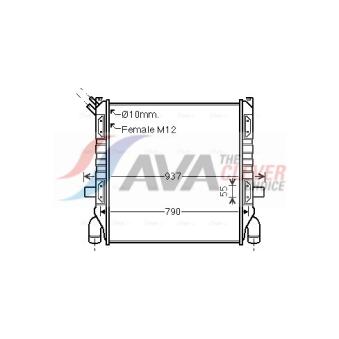 Radiateur, refroidissement du moteur AVA QUALITY COOLING OEM 1100630