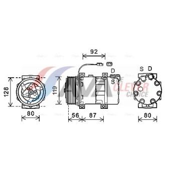 Compresseur, climatisation AVA QUALITY COOLING OEM 570893