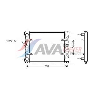 Radiateur, refroidissement du moteur AVA QUALITY COOLING OEM 6K0121253
