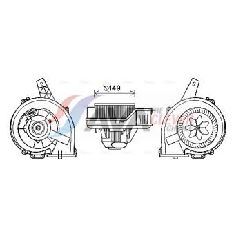Moteur électrique, pulseur d'air habitacle AVA QUALITY COOLING ST8044