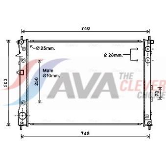 Radiateur, refroidissement du moteur AVA QUALITY COOLING SU2091