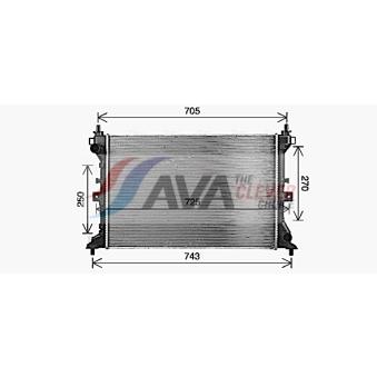 Radiateur, refroidissement du moteur AVA QUALITY COOLING SZ2166