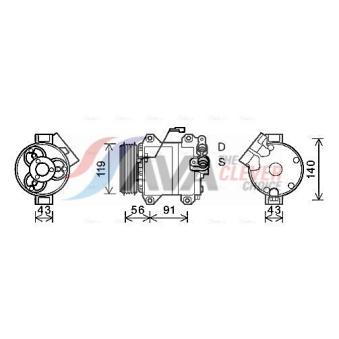 Compresseur, climatisation AVA QUALITY COOLING [SZAK121]