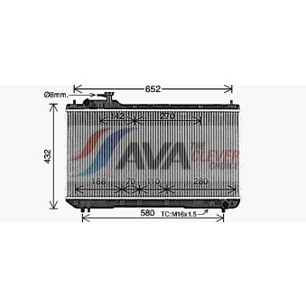 Radiateur, refroidissement du moteur AVA QUALITY COOLING [TO2297]