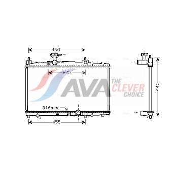 Radiateur, refroidissement du moteur AVA QUALITY COOLING TO2317