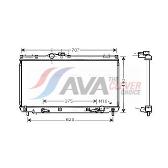Radiateur, refroidissement du moteur AVA QUALITY COOLING TO2322
