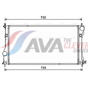 Radiateur, refroidissement du moteur AVA QUALITY COOLING TO2688