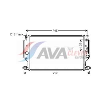 Radiateur, refroidissement du moteur AVA QUALITY COOLING [TO2704]
