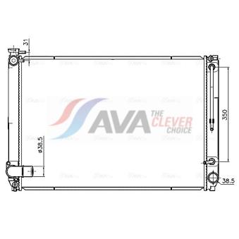 Radiateur, refroidissement du moteur AVA QUALITY COOLING TO2791