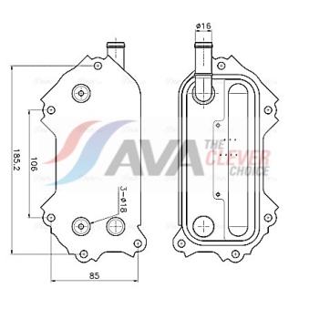 Radiateur d'huile AVA QUALITY COOLING OEM 157100R011