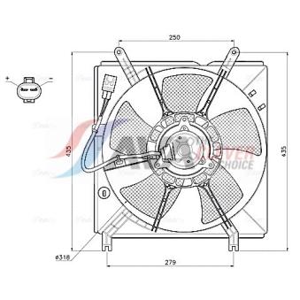 Ventilateur, refroidissement du moteur AVA QUALITY COOLING [TO7800]