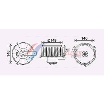 Moteur électrique, pulseur d'air habitacle AVA QUALITY COOLING TO8735