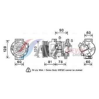 Compresseur, climatisation AVA QUALITY COOLING OEM 883100F010 Compresseur, climatisation AVA QUALITY COOLING OEM 883100F010