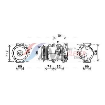 Compresseur, climatisation AVA QUALITY COOLING OEM 8832042120 Compresseur, climatisation AVA QUALITY COOLING OEM 8832042120