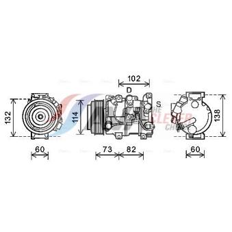 Compresseur, climatisation AVA QUALITY COOLING OEM 883100N010
