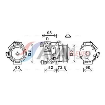 Compresseur, climatisation AVA QUALITY COOLING TOAK726