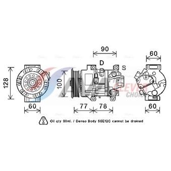 Compresseur, climatisation AVA QUALITY COOLING OEM 8831005100
