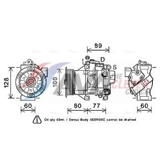 Compresseur, climatisation AVA QUALITY COOLING OEM 883101A680 Compresseur, climatisation AVA QUALITY COOLING OEM 883101A680