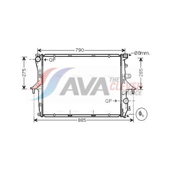 Radiateur, refroidissement du moteur AVA QUALITY COOLING OEM N90686701