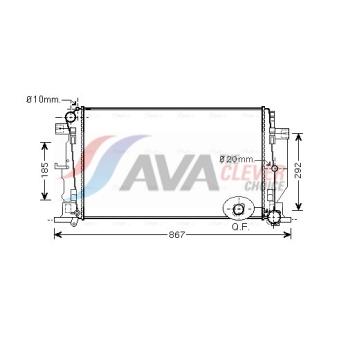 Radiateur, refroidissement du moteur AVA QUALITY COOLING OEM 2E0121253A
