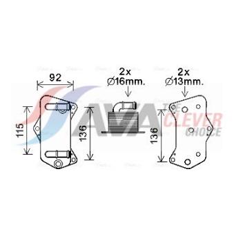 Radiateur d'huile de boîte automatique AVA QUALITY COOLING OEM 02E409061B