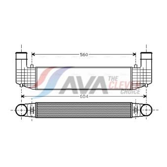 Intercooler, échangeur AVA QUALITY COOLING OEM 1020622