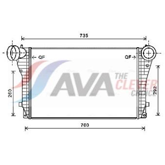 Intercooler, échangeur AVA QUALITY COOLING OEM 1J0145834L