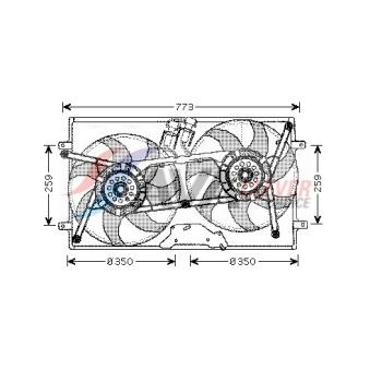 Ventilateur, refroidissement du moteur AVA QUALITY COOLING OEM 7DB121207