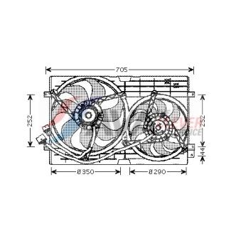 Ventilateur, refroidissement du moteur AVA QUALITY COOLING OEM 6X0959455