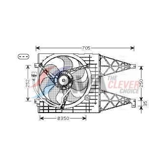 Ventilateur, refroidissement du moteur AVA QUALITY COOLING OEM 1J0959455