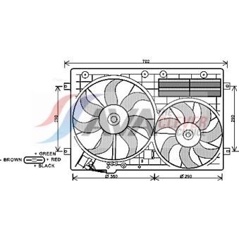 Ventilateur, refroidissement du moteur AVA QUALITY COOLING OEM 1K0959455CP