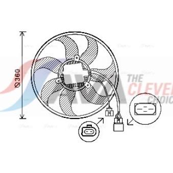 Ventilateur, refroidissement du moteur AVA QUALITY COOLING OEM 1K0959455BC