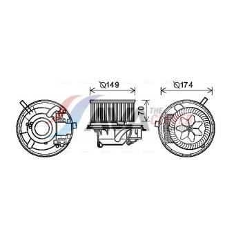 Moteur électrique, pulseur d'air habitacle AVA QUALITY COOLING OEM 3C1820015Q