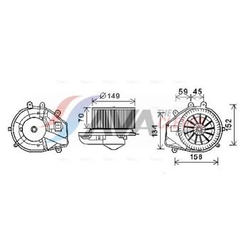 Moteur électrique, pulseur d'air habitacle AVA QUALITY COOLING VN8352