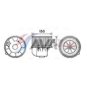 Moteur électrique, pulseur d'air habitacle AVA QUALITY COOLING VN8354