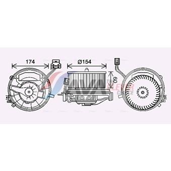 Moteur électrique, pulseur d'air habitacle AVA QUALITY COOLING OEM 5q1819021h Moteur électrique, pulseur d'air habitacle AVA QUALITY COOLING OEM 5q1819021h