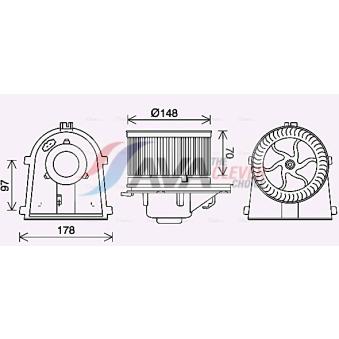 Moteur électrique, pulseur d'air habitacle AVA QUALITY COOLING VN8408