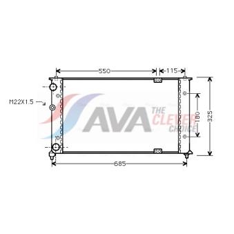 Radiateur, refroidissement du moteur AVA QUALITY COOLING OEM 6K0121253T