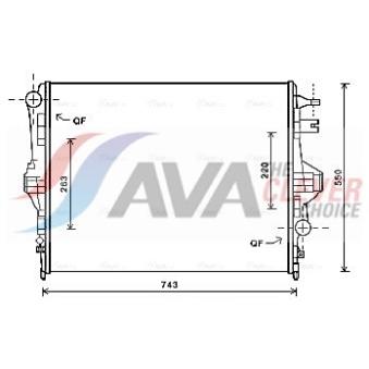 Radiateur, refroidissement du moteur AVA QUALITY COOLING VNA2316