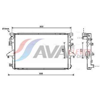 Radiateur, refroidissement du moteur AVA QUALITY COOLING OEM 7E0121253A