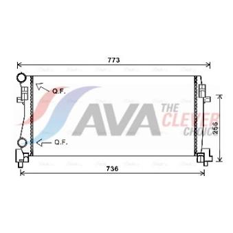 Radiateur, refroidissement du moteur AVA QUALITY COOLING OEM 5q0121251ec