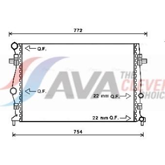 Radiateur, refroidissement du moteur AVA QUALITY COOLING OEM 5Q0121251EA