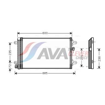 Condenseur, climatisation AVA QUALITY COOLING OEM YM2H19C600AE