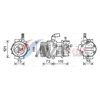 Compresseur, climatisation AVA QUALITY COOLING OEM 1s0820803b